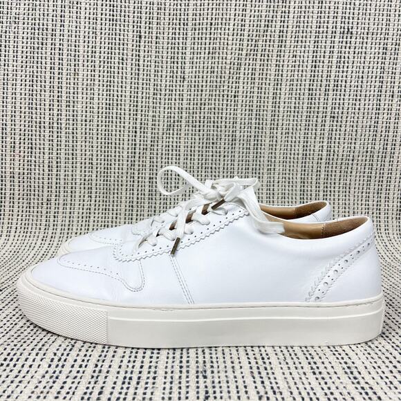 Ulla Johnson Kai Sneakers Sz 9.5 White Leather Minimalist Tennis Prep Athleisure - Picture 1 of 15